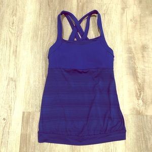 Athleta Crisscross Blue Tank